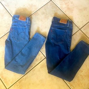 2 Pair of Levi’s 311 Shaping Skinny Ankle Size:25